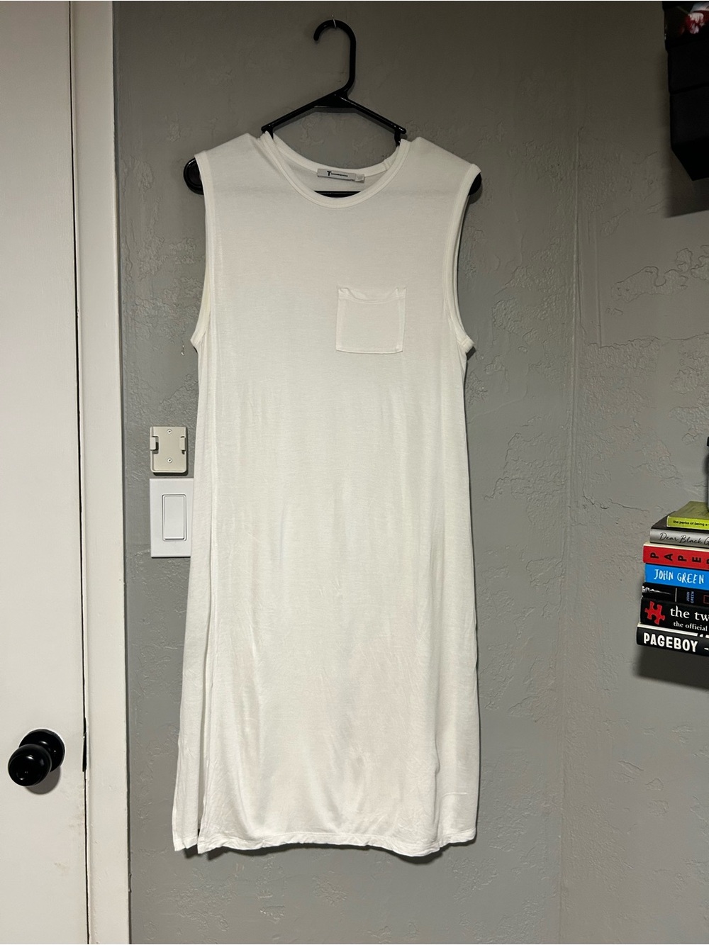 Alexander Wang Sleeveless White Pocket Midi Dress